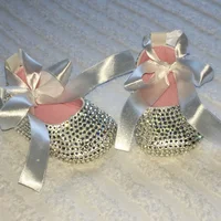 Baby Shoes Sparkling Rhinestones Baptism Baby Show Gift Infant First Walkers Handmade Sweet Princess Flower Girl Sapatos Shoes 2