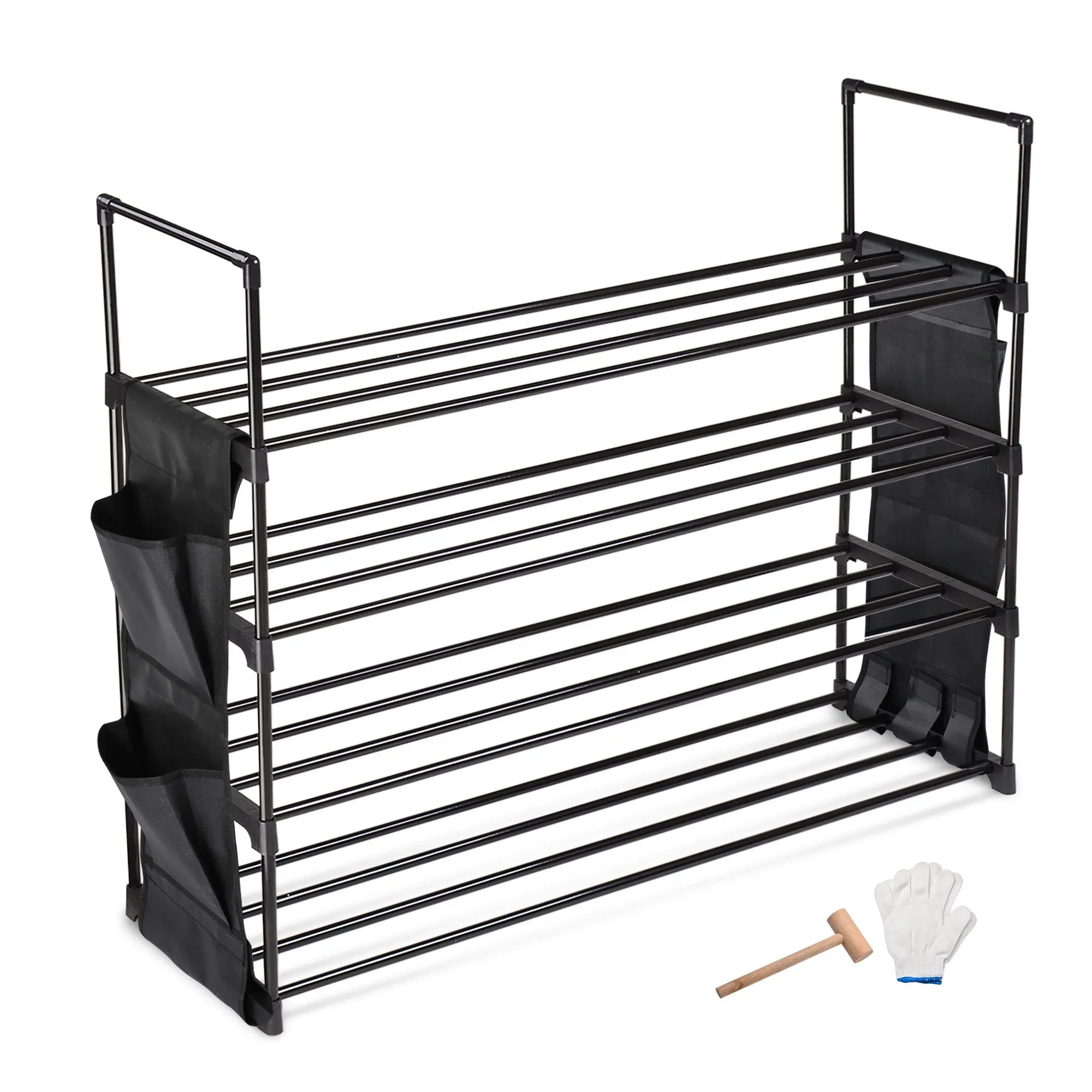 4-Tier Shoe Rack Organizer &ndash; Holds 16 Pairs, Tool-Free Assembly, Space-Saving Design for Entryway & Closet