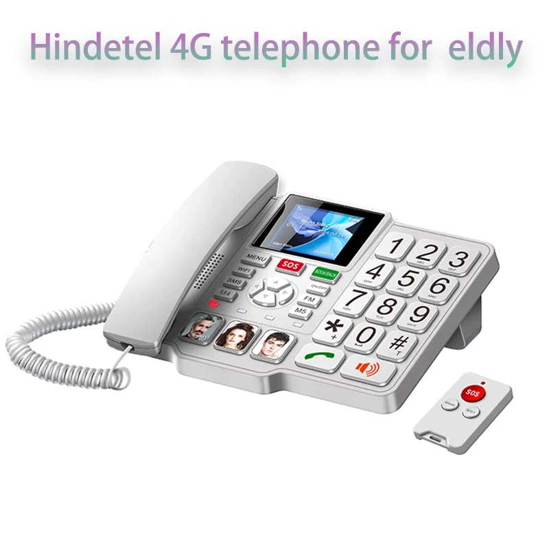 Hindetel 4G fixed wireless telephone house phone SOS Big Button Remote ...