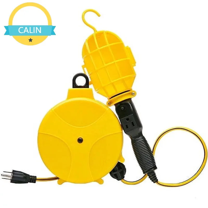 

Designers Edge E216 20' Yellow Retractable Cord Reel with Handheld Work Lights