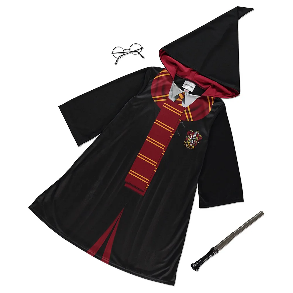 Halloween Magic College Cosplay Harry Magic Black Robe Costume Hogwarts Kid Boy