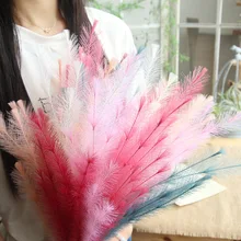Artificial Flower Hairy Grass For Home Decoration Wedding Party Bridal Flower Bouquet Wall Accessories Fake Flowers