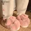 Plush Pig Slippers Slip-on House Shoes Non Slip Flat Thermal Slippers Comfortable Furry Thick Sole Slippers for Indoor Bedroom 4