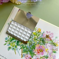 0.5/1ML Portable Watercolor Box Palette Empty Stainless Steel Business Card Box Outing Sketching Paint Box Art Supplies 2
