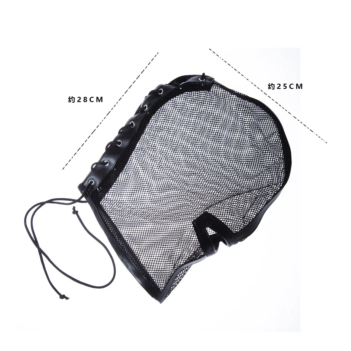 Cagoule en cuir bdsm avec cadenas pour jeux de bondage_voghion.com