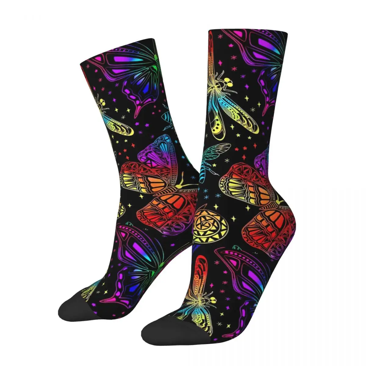 

Winter Warm Harajuku Women Men Magic Psychedelic Socks Butterfly Sweat Absorbing Soccer Socks