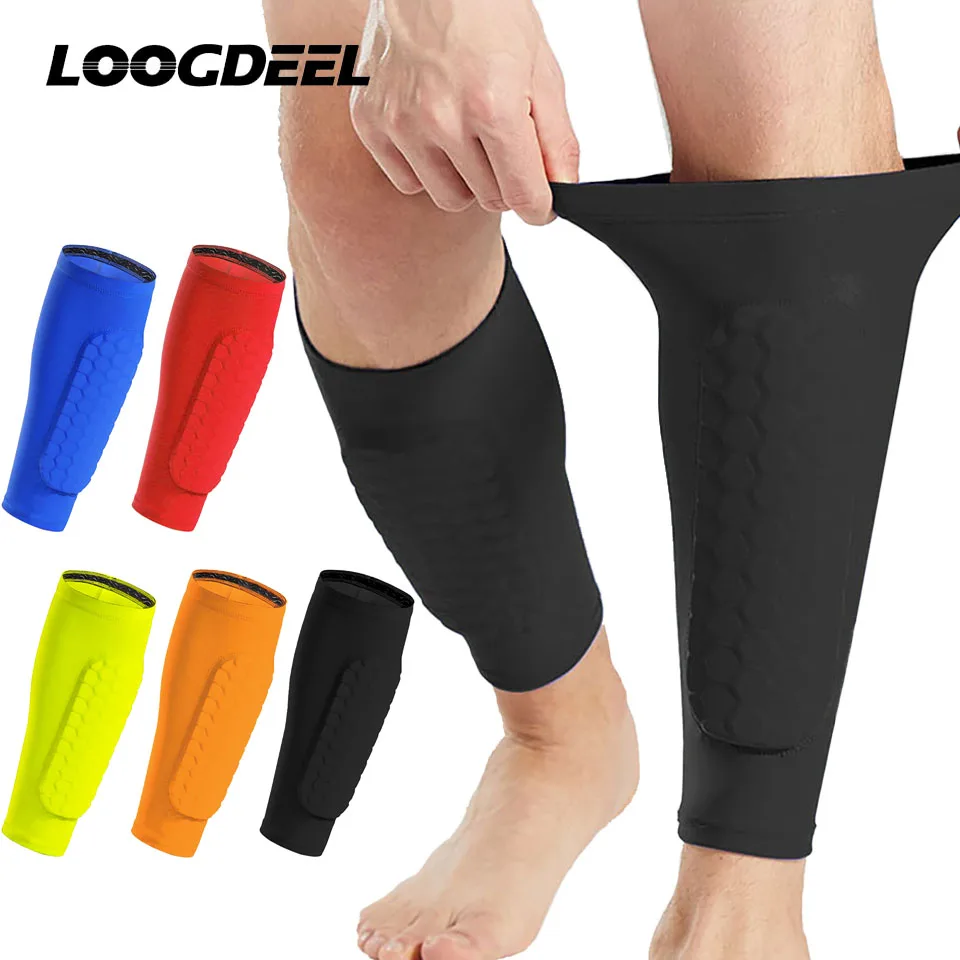 Leg Support Football Sports Calf Protection Women Men Honeycomb Cushion Anti Collision Legging Sleeve Covers Guard 1PCS