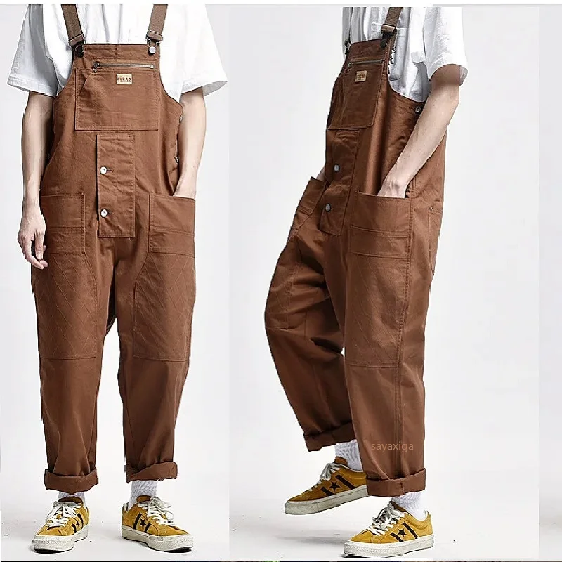[L’Appartement]Suspenders Cargo Pants38 Suspenders Trousers Mens Streetwear Hip Hop Overalls Strap