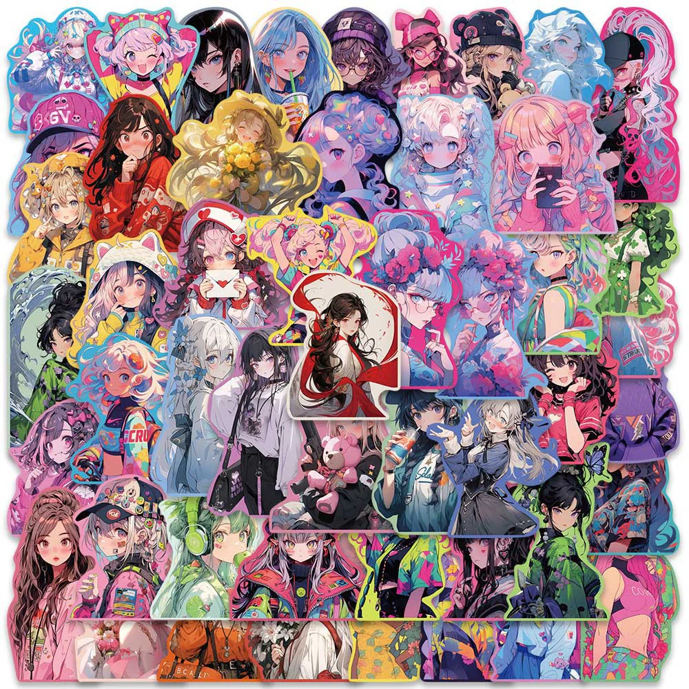 

10/30/50PCS INS Style Sweet Girls Anime Cartoon Aesthetic Stickers Fridge Suitcase Laptop Phone Diary Decoration Sticker Toys