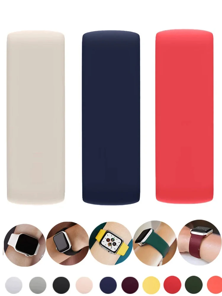 Pulseira de Silicone Solo para Apple Watch, Faixa 44mm, 45mm, 41mm, 40mm, 42mm, Ultra 2, 49mm, iWatch Series 9, 6, 5, 3, 4, SE, 7, 8