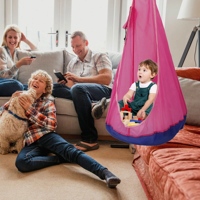 Kids Swing Seat Kids Pod Swing Seat without Cushions Folding Hanging Hammock Hanging Swing Seat Child Hammock for Indoor Outdoor Suspension