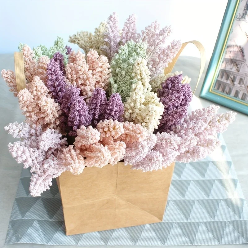6 Stück 32 cm Ähre Qualität natürliche getrocknete Blumen Kaninchenschwanz Pampas Reed getrockneter Blumenstrauß Hochzeit Party Dekoration Pflanzen ﻿