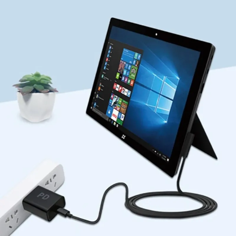 Type C Power Charger Adapter USB-C Fast Charging Cable 1.5m for Microsoft Surface Pro 1 2 Tablet PD Charging
