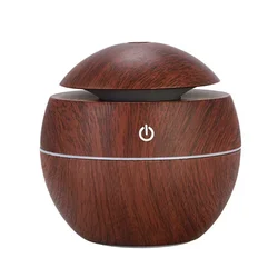 Compact Woodgrain Ultrasonic Aromatherapy Humidifier & Essential Oil Diffuser - No plug (Dark - Wood - Color)