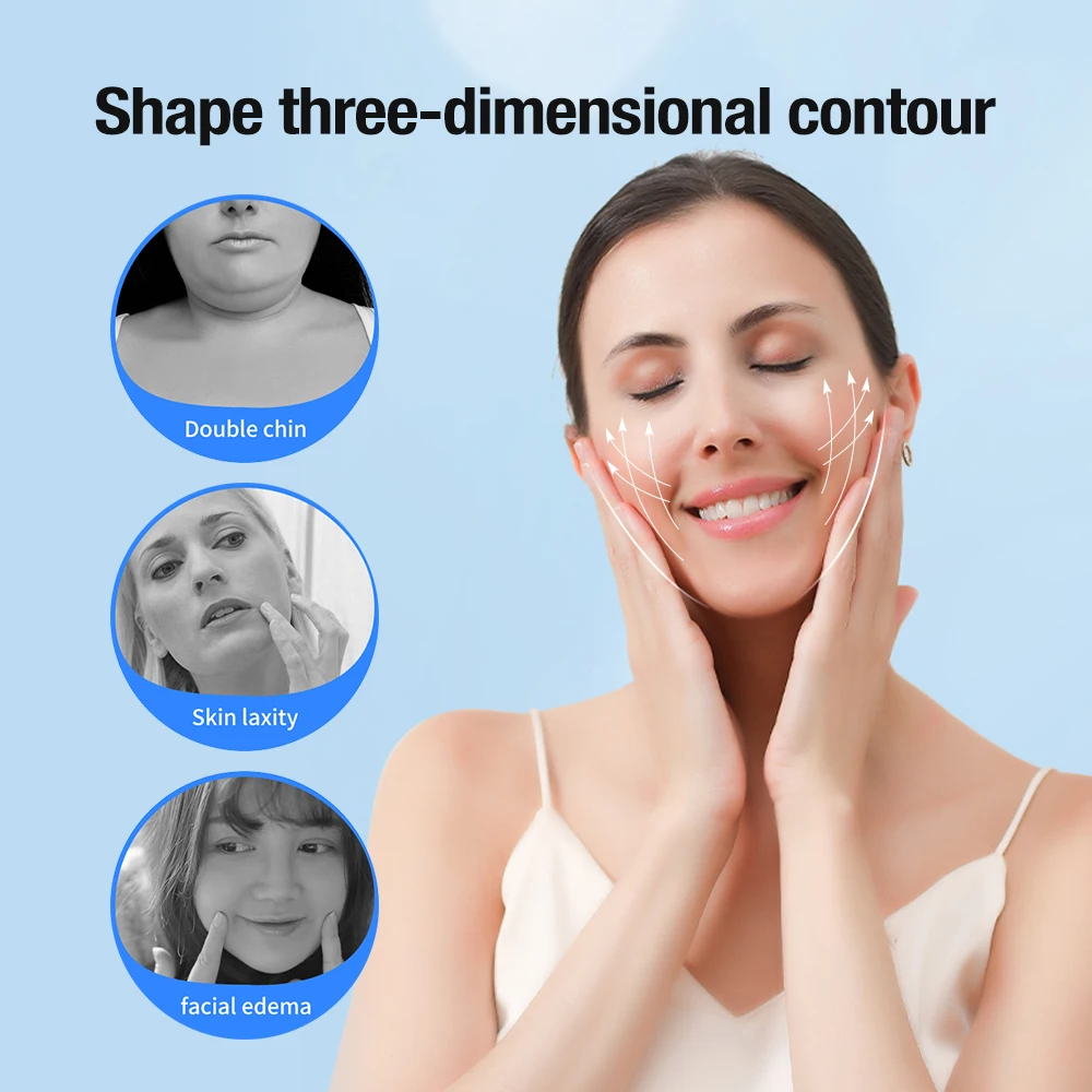 Face Slimming Massager Face Slimming Strap Facial Massager EMS Microcurrent Facial Lifting Massager 6-Mode Heated Skin Tightening Slimming Double Chin V Shape Lift Belt Face Fat Burning