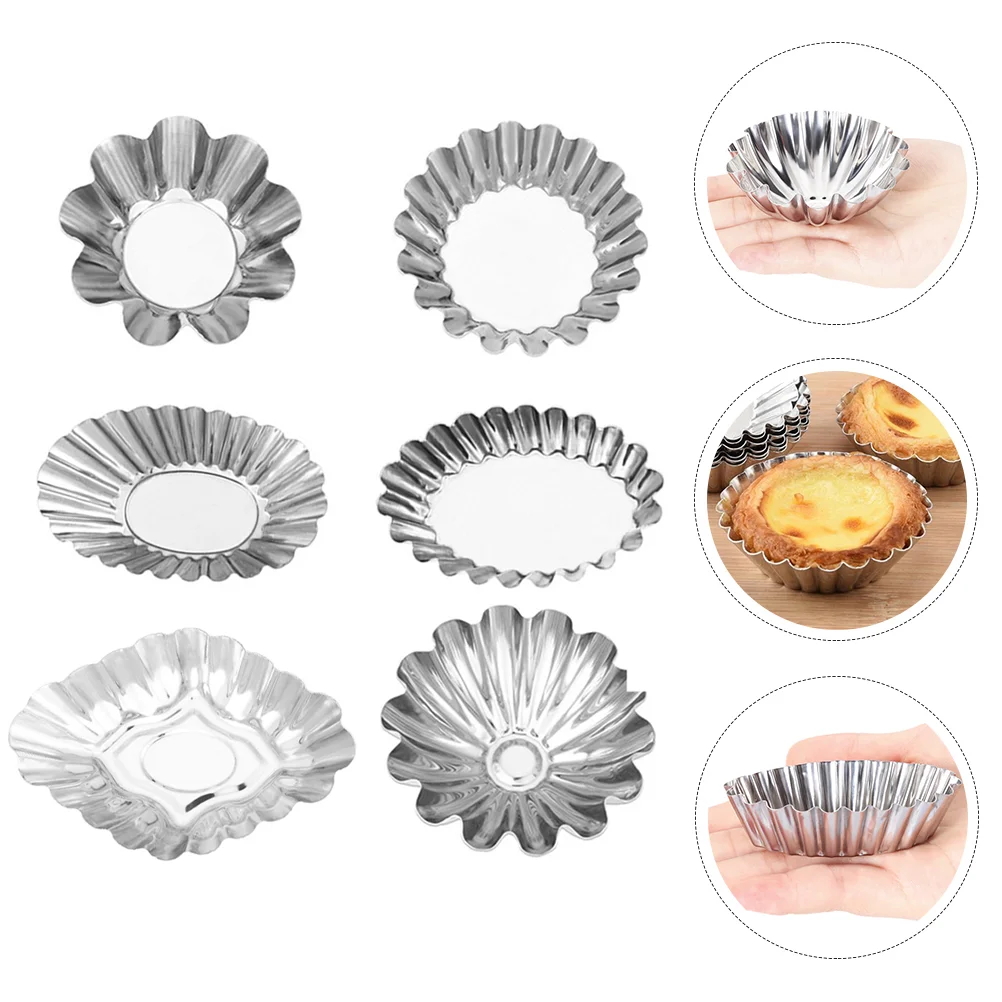 

Stainless Steel Egg Tart Molds Nonstick Muffin Cupcake Pudding Mould Reusable Tartlets Pans Kitchen Baking Tools