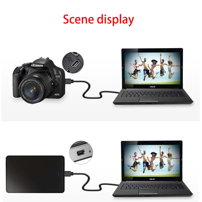 Compact Dual Right Angle USB 2.0 Charging & Data Cable - 25CM