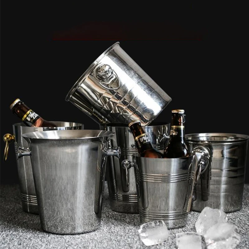 Stainless Steel Ice Bucket Bar Utensils Champagne Home Party Commercial Beer Wine Creative With