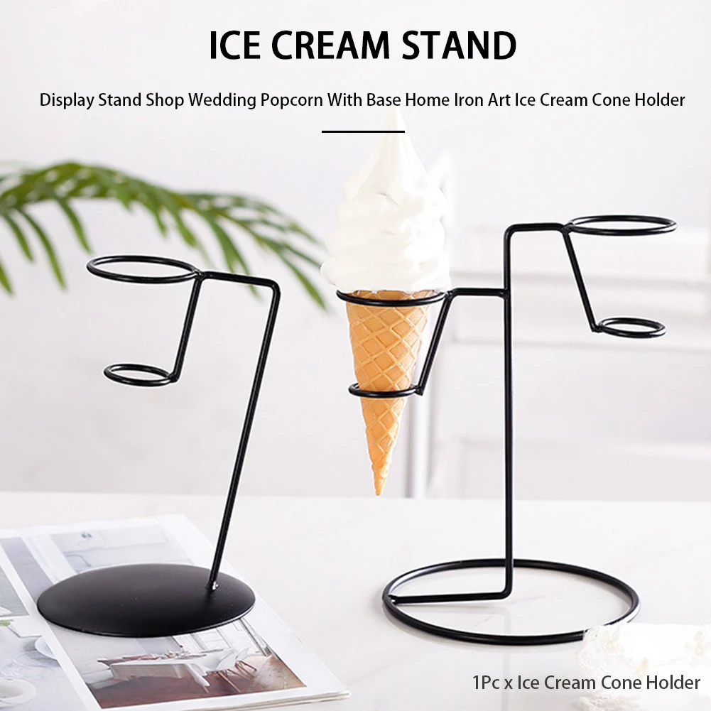 Ice Cream Display Stand Shop Wedding Popcorn Sweet Cone Storage Rack with Base Home Iron Art Ice Cream Cone Holder ice mold popsicle rack ice cream cone holder
