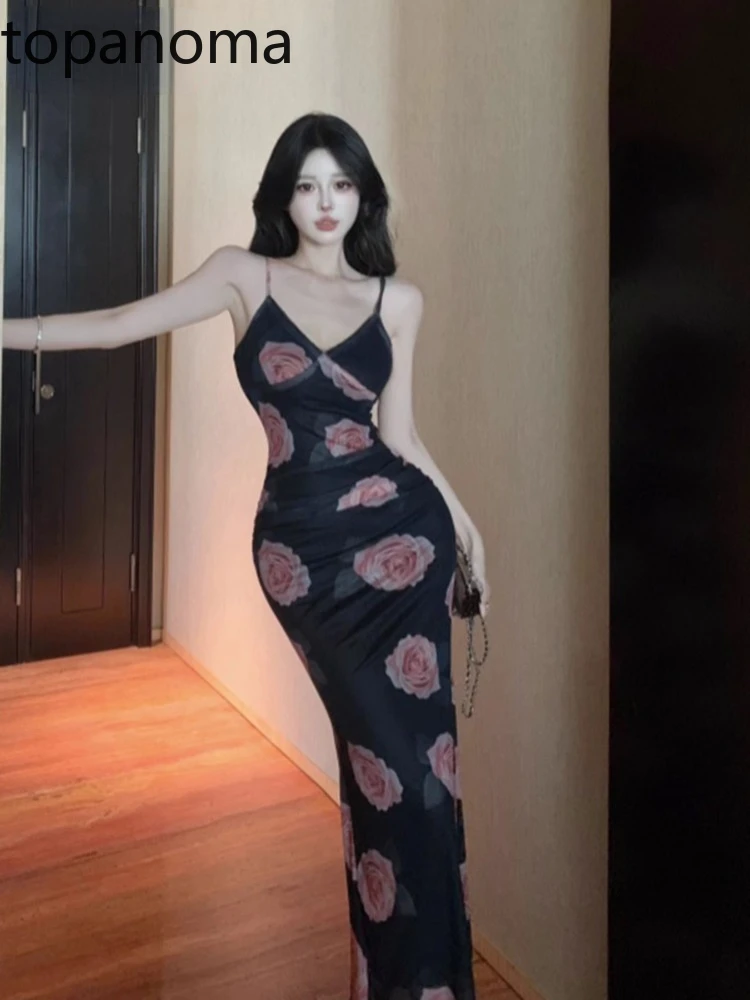 

Topanoma женские вечерние платья с цветами без рукавов с V-образным вырезом без рукавов винтажное Элегантное коктейльное платье для выпускного вечера