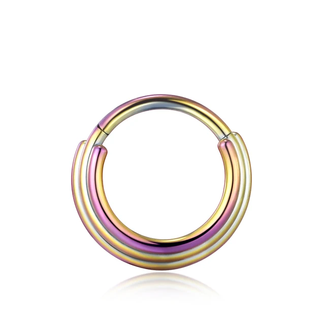 Anello Nasale In Acciaio Inox 316L - Chiusura A Cerniera Con Zirconia Cubica Trasparente - Foto 5