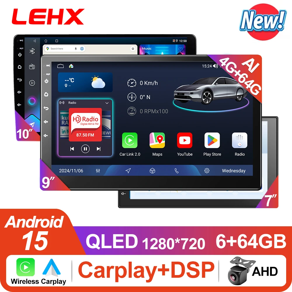 LEHX L8X 8Core 7/9/10 ''2Din Android 15 Carplay Radio Multimedia Estéreo Para toyota Hyundai Kia Volkswagen Jeep Fiat 1