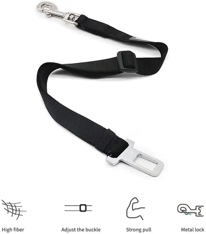 Adjustable Pet Cat Dog Car Seat  Belt Pet Seat Vehicle Dog Harness Lead Clip Safety Lever Traction Dog Collars Dog Accessoires - Image 2