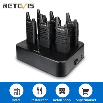 Retevis RT622 Walkie Talkie 6 Pcs Restaurant Professional Radios PMR Mini Walkie Talkie Kit Communication Radio Intercom Two-way 1