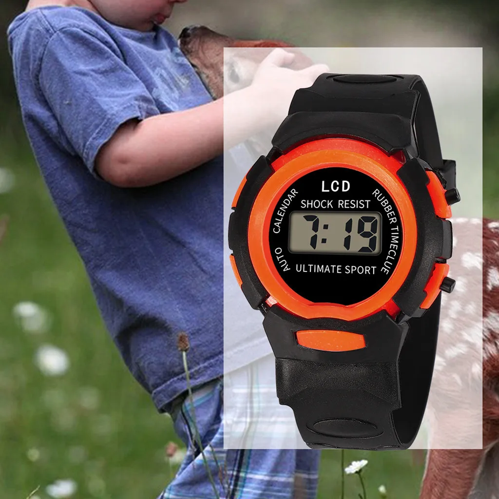 

Children's Electronic Watch Girls LED Digital Display Watch Life Waterproof Outdoor Running Sports Boy Watch Brand New