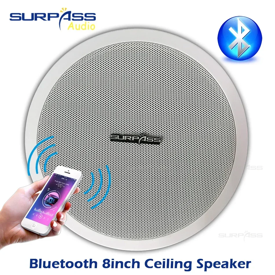 8inch PA System Speaker High Efficiency High Fidelity Digital Power Amplifier Public Address System In-wall Installation Speaker