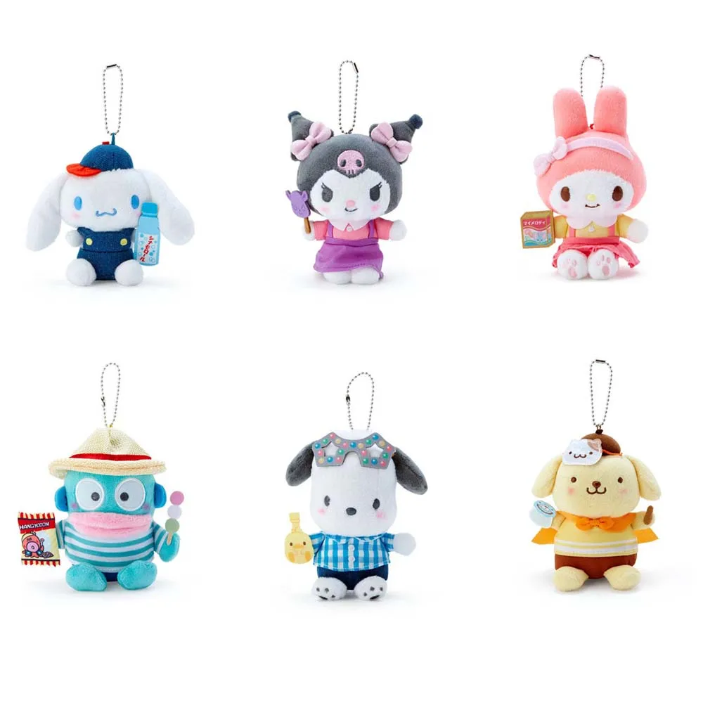 

kawaii Sanrio Plush keychain Cute Kuromi My melody Cinnamoroll Stuffed Peluches Bag Pendant Accessories Cartoon Doll Girl gift