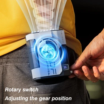 10000mAh Hanging Neck/Waist Fan USB Rechargeable Ultra-Light Mini Portable Fan For Outdoor Sports Cooling Waist Clip On Fan 1