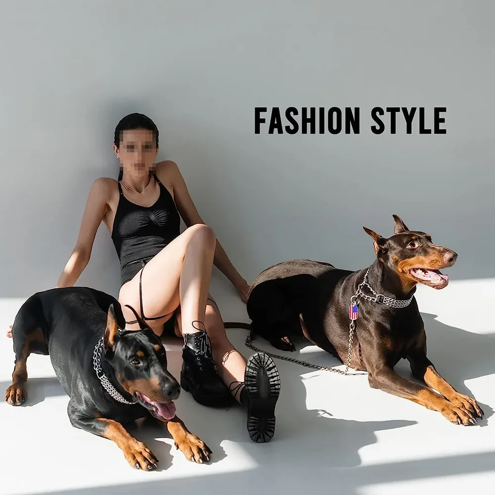 Strong Dog Chain Collar Chew Proof Triple Row Chain Adjustable Walking Collar Metal Cuban Link Dog dog collar,pet collar