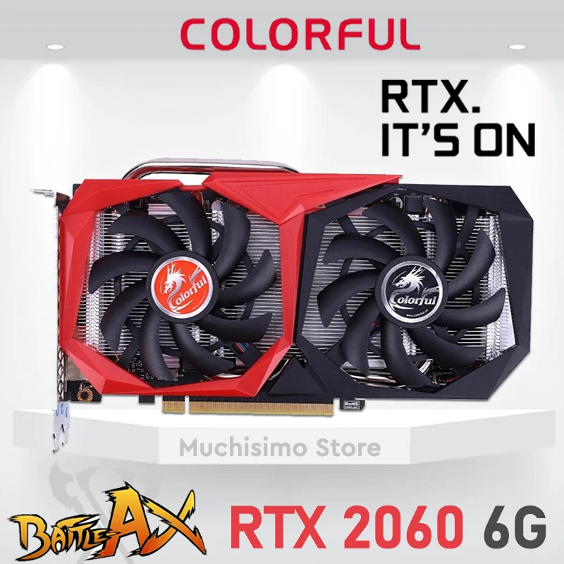 RTX 2060 GPU RTX 2060 6G GDDR6 Graphics 6G 14000MHz 192bit Desktop RTX 2060 Gaming Video Card 7680×4320 8Pin Dual Fans New latest gpu for pc