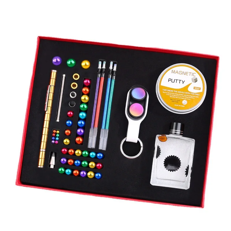 Creative magnetic rollerball, colorful puzzle game, party drawing, keychain, interactive science experiment pen, gift stationery