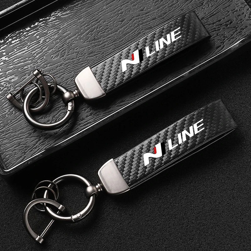 Carbon Fiber Style Microfiber Leather Keychain
