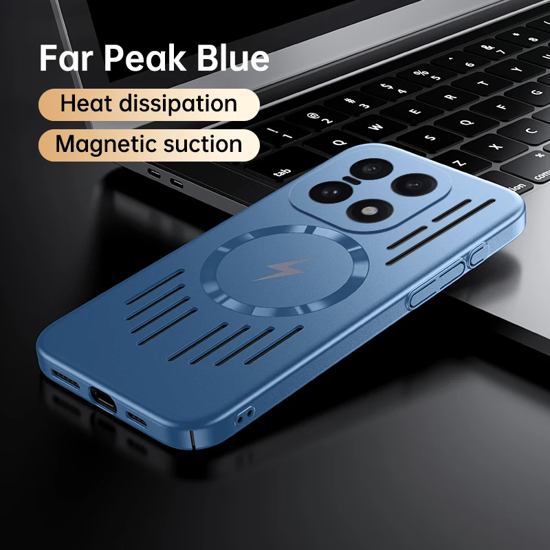 Luxury Matte Mesh Heat Dissipation Phone Case with Magnetic Charging Bumper Cover