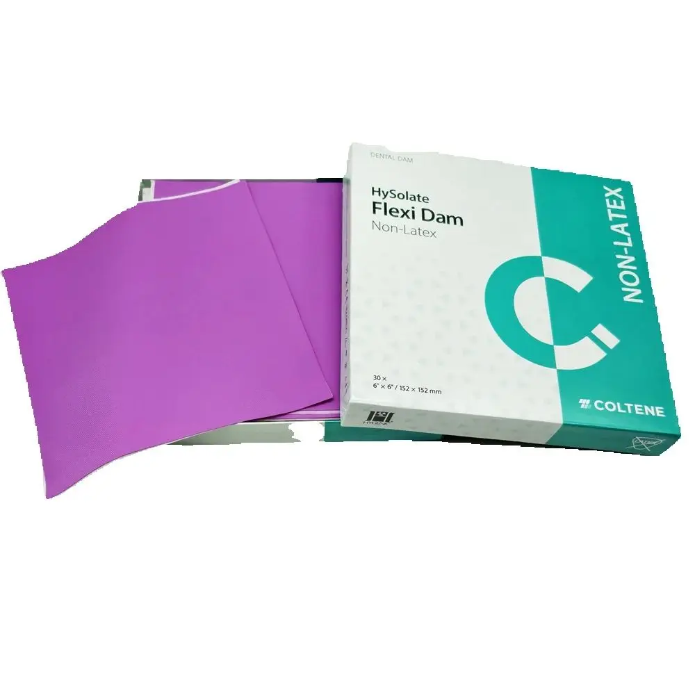 Dental Dam COLTENE Flexi Dam Non-latex Medium Thickness Super Elastic Rubber Dam 152*152mm 30 Pieces/box Purple H09945