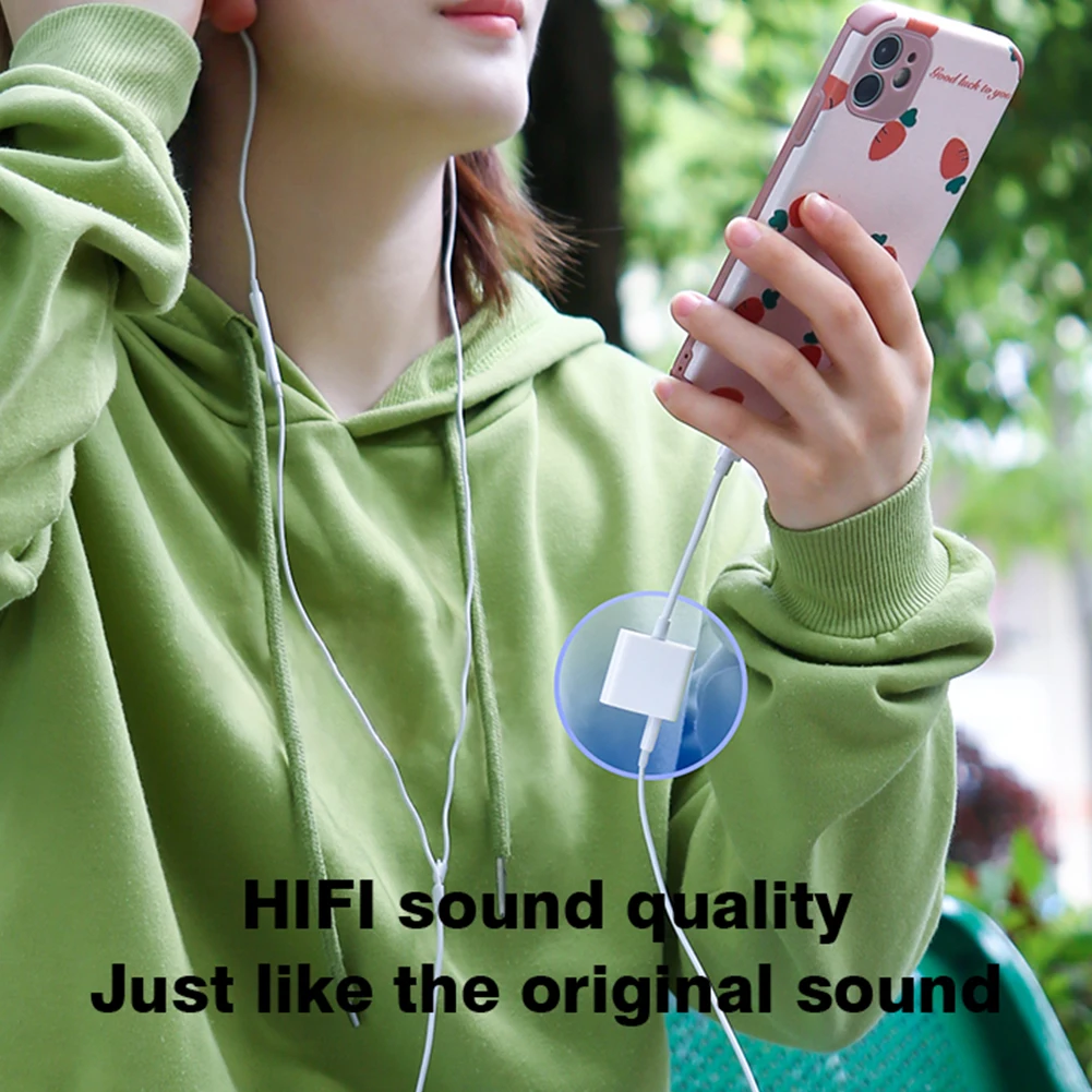 Byscoon 2 في 1 سماعات جاك مهايئ شاحن كابل AUX آيفو...