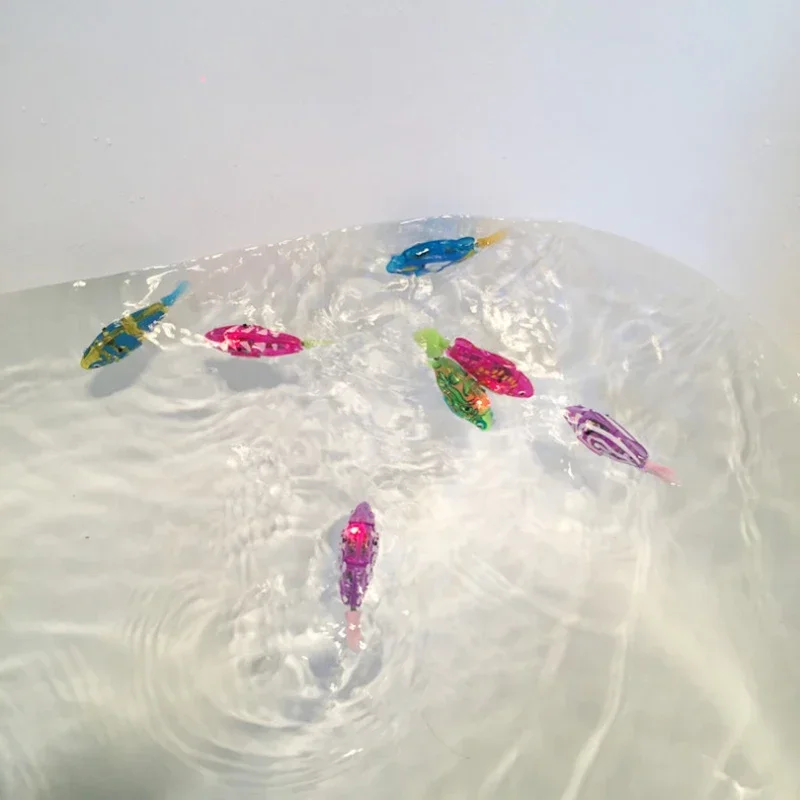 Electronic Fish Baby Summer Bath Toy Pet Cat Toys Swimming Robot Fish With LED Light Water Swim Pool Bathtub Toys Christmas Gift 3