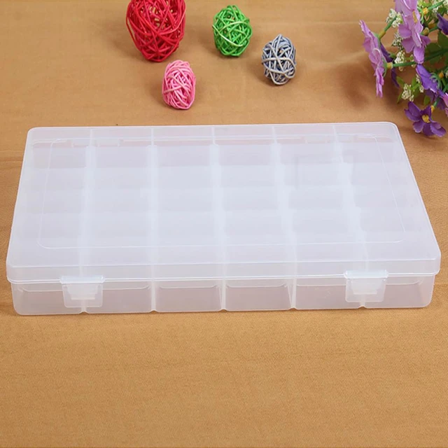 Tackle Box Organizer 18 Grids Plastic Craft Box Organizer Bead Organizer  Clear Fishing Box with Dividers, 4 Pack