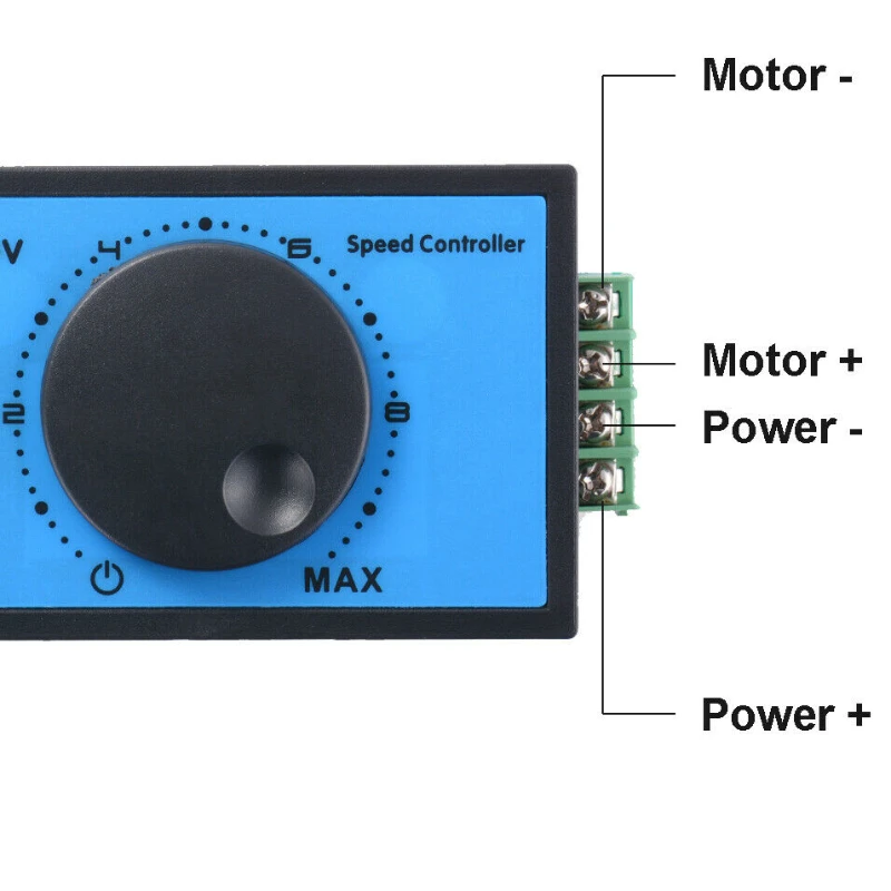DC 10-60V 20A PWM Motor Speed Controller Regulator Adjustable Variable Speed Reversible Control Potentiometer Switch DC 12V 24V