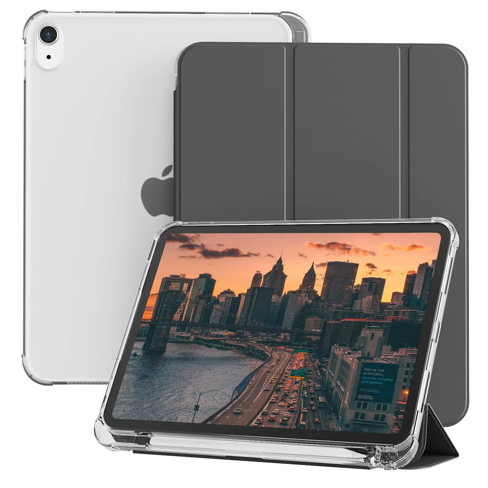 Estuche para lápices para iPad mini Air Pro 7,9 8,3 9,7 10,2 10,9 11 A16 8th 9th 10th 11th Generation Air 4 5 6 7 funda inteligente con tapa triple