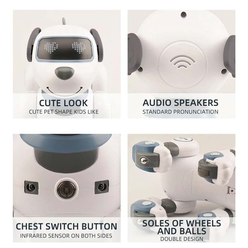 Funny RC Robot Electronic Dog Stunt Puppy Voice Command Programmable Touch-sense Music Song Robots Dogs for Children's Toys Kids