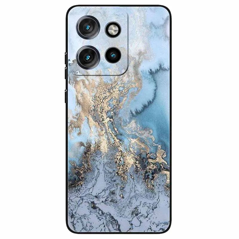 Elegant Marble Design Soft Silicone Phone Case with Protective Black TPU Bumper