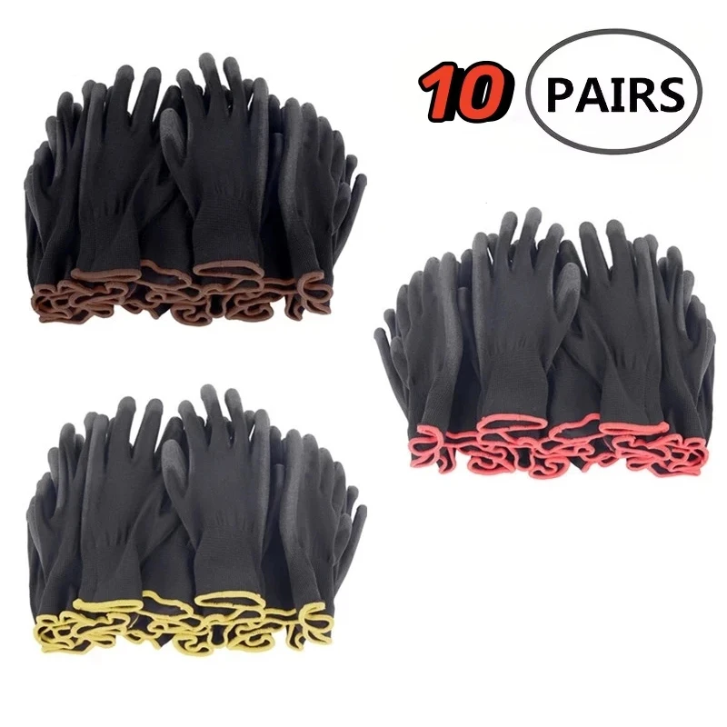 10Pair Protective Work Gloves Wear-resistant Non-slip Anti-static Gardening And Woodworking Machinery Durable Safety Work Gloves work gloves protective gloves gardening gloves