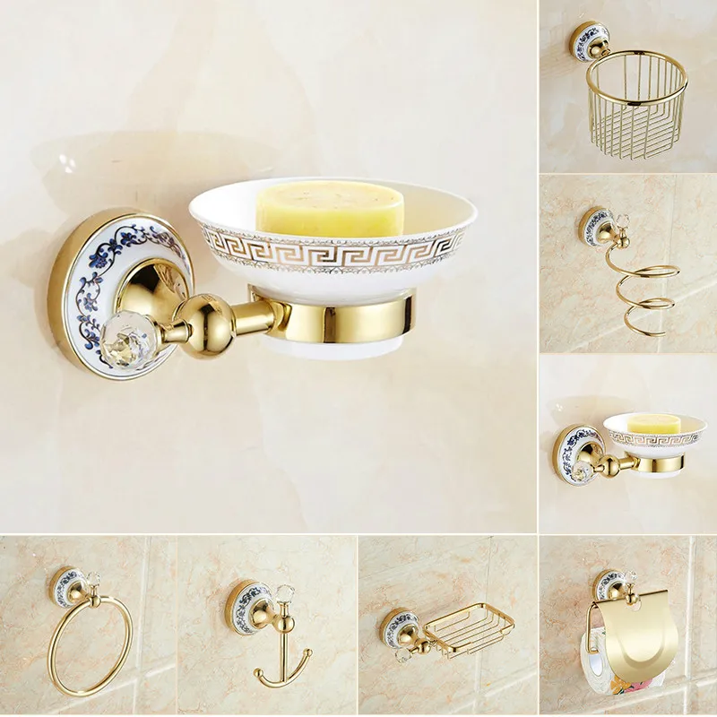 Bathroom-Accessories-Wall-Mounted-Paper-Holder-Toilet-Gold-Towel-Ring ...