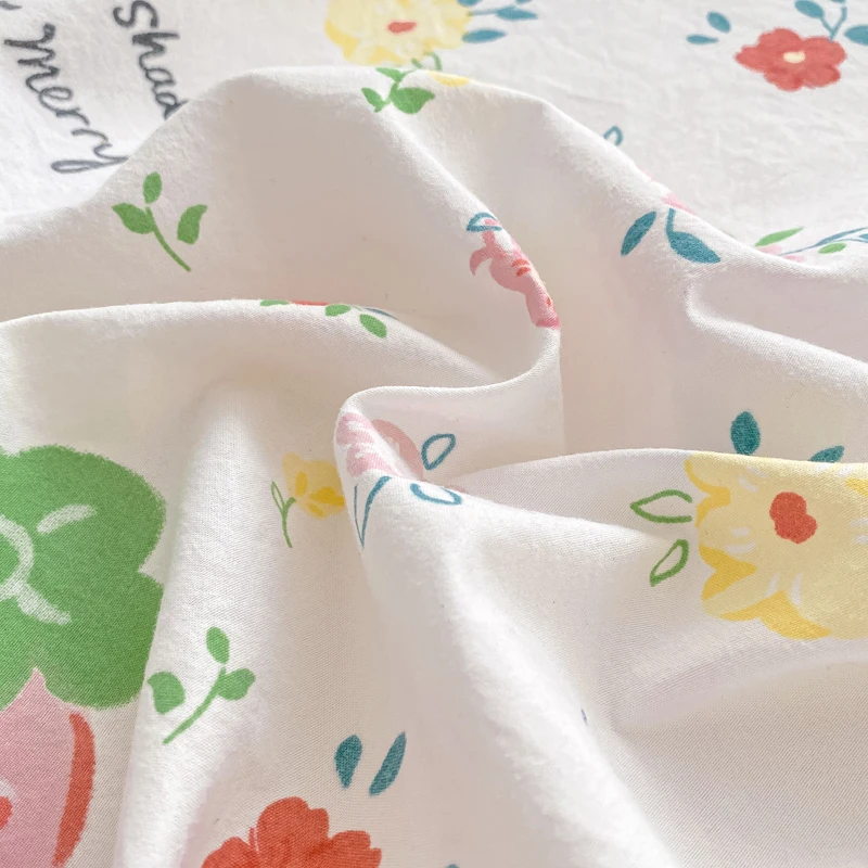 2025 New Bed Hat Print Cartoon Water Clouds Cotton Bedspread Student Mattress Cover Skin Friendly Full Wrap with Elastic Sheet 5