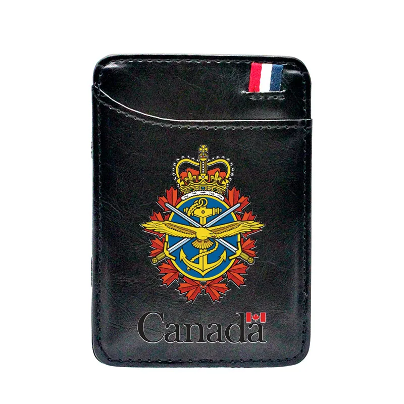 

Black Fashion Canada Sign Printing Leather Magic Wallets Classic Men Women Money Clips Card Purse Cash Holder BE805