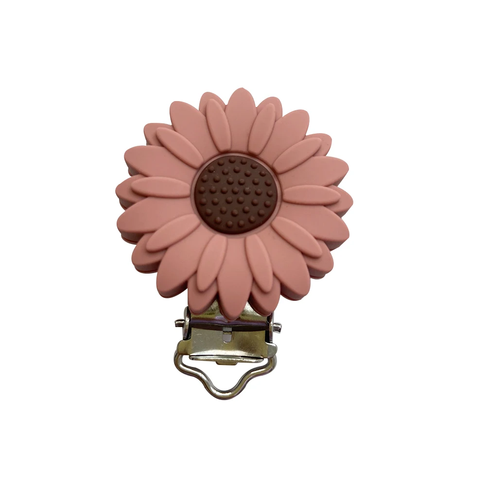 3 stücke Silikon Sonnenblumen Schnuller Clip Halter Schnuller Form Infant Dummy Clips Für Baby Verschlüsse Halter Zubehör – Detail 8